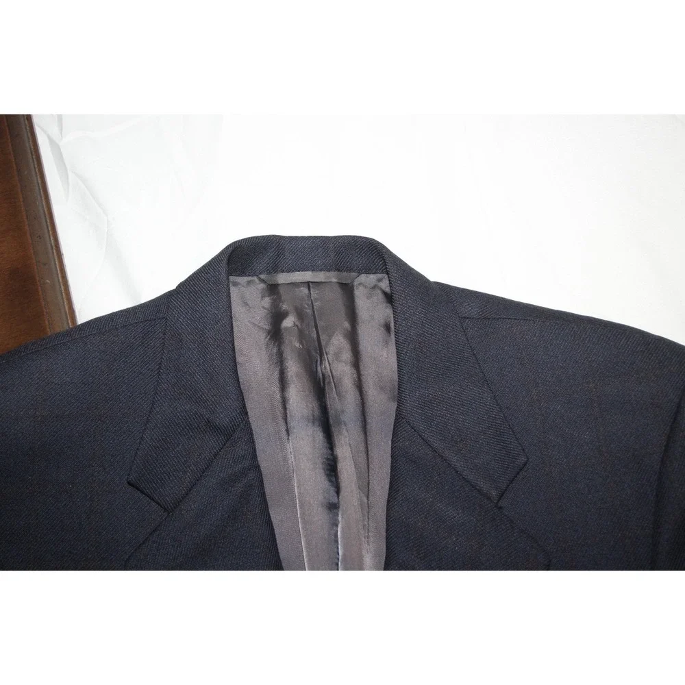 HICKEY FREEMAN Boardroom 40L Blue Wool Sport Coat USA Made 2 Button Blazer